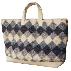 ANTHROPOLOGIE Blue Alpine Sherpa Weekender Bag